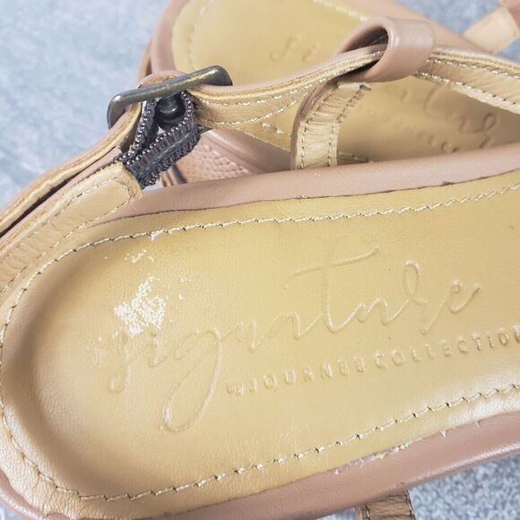 Journee Signature Sandals Women 7 M  Meggs Block Heel Leather Shoes - Picture 11 of 15